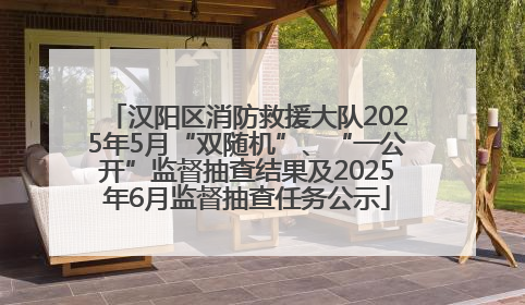 汉阳区消防救援大队2025年5月“双随机”、“一公开”监督抽查结果及2025年6月监督抽查任务公示