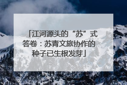 江河源头的“苏”式答卷：苏青文旅协作的种子已生根发芽