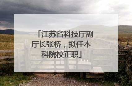 江苏省科技厅副厅长张桥，拟任本科院校正职