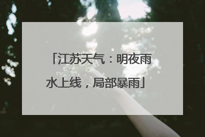 江苏天气：明夜雨水上线，局部暴雨