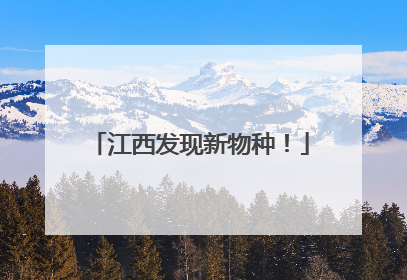 江西发现新物种！