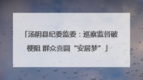 汤阴县纪委监委：巡察监督破梗阻 群众喜圆“安居梦”