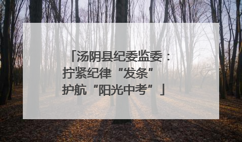 汤阴县纪委监委：拧紧纪律“发条” 护航“阳光中考”