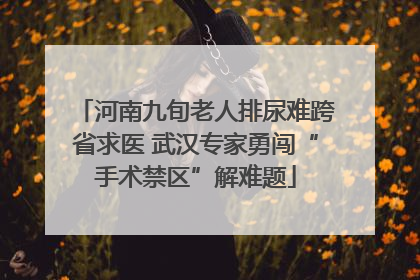 河南九旬老人排尿难跨省求医 武汉专家勇闯“手术禁区”解难题
