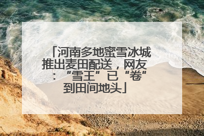 河南多地蜜雪冰城推出麦田配送，网友：“雪王”已“卷”到田间地头