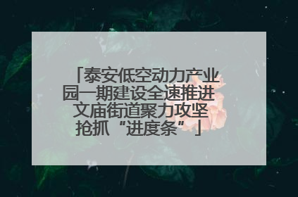 泰安低空动力产业园一期建设全速推进 文庙街道聚力攻坚抢抓“进度条”