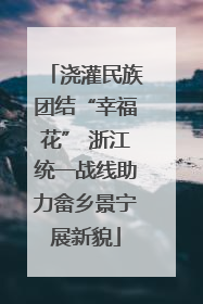 浇灌民族团结“幸福花” 浙江统一战线助力畲乡景宁展新貌