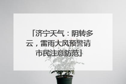 济宁天气：阴转多云，雷雨大风预警请市民注意防范