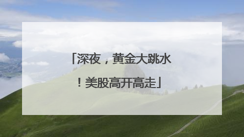 深夜，黄金大跳水！美股高开高走