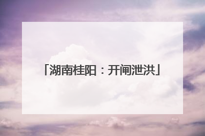 湖南桂阳：开闸泄洪