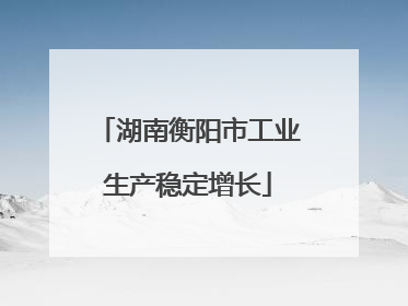 湖南衡阳市工业生产稳定增长