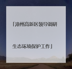 漳州高新区领导调研生态环境保护工作