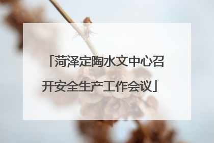 菏泽定陶水文中心召开安全生产工作会议