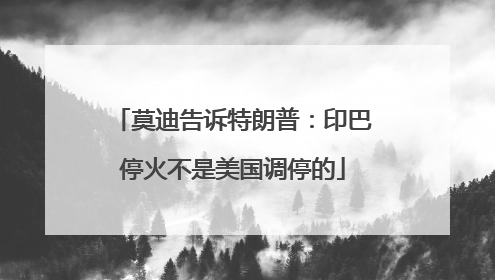 莫迪告诉特朗普：印巴停火不是美国调停的