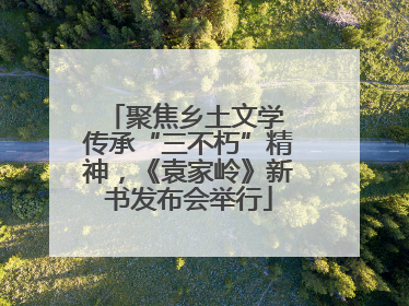 聚焦乡土文学 传承“三不朽”精神，《袁家岭》新书发布会举行