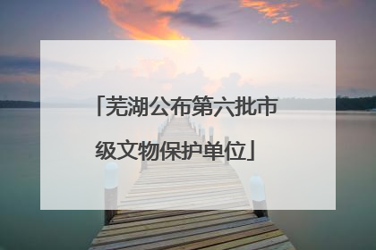 芜湖公布第六批市级文物保护单位