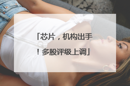 芯片，机构出手！多股评级上调
