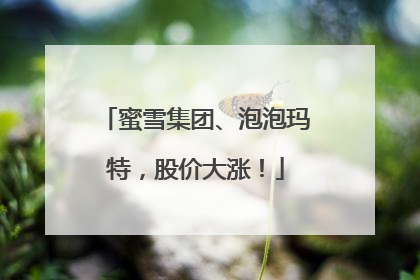 蜜雪集团、泡泡玛特，股价大涨！