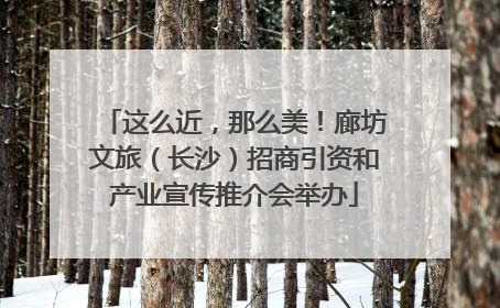 这么近，那么美！廊坊文旅（长沙）招商引资和产业宣传推介会举办