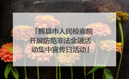 辉县市人民检察院开展防范非法金融活动集中宣传日活动