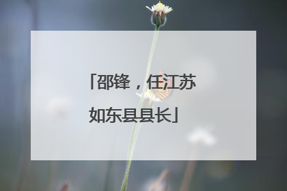 邵锋，任江苏如东县县长
