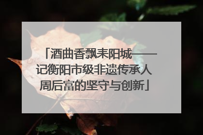 酒曲香飘耒阳城——记衡阳市级非遗传承人周后富的坚守与创新
