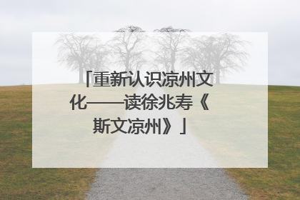 重新认识凉州文化——读徐兆寿《斯文凉州》