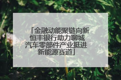金融动能聚链向新 恒丰银行助力聊城汽车零部件产业挺进新能源赛道