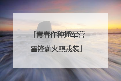 青春作种播军营 雷锋薪火照戎装