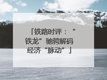铁路时评：“铁龙”驰骋解码经济“脉动”