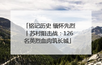 铭记历史 缅怀先烈丨苏村阻击战：126名英烈血肉筑长城