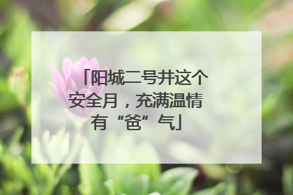 阳城二号井这个安全月，充满温情有“爸”气