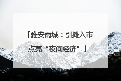 雅安雨城：引摊入市 点亮“夜间经济”