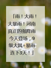 雨！大雨！大暴雨！河南真正的强降雨今天登场，9级大风+暴雨连下3天！