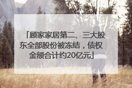 顾家家居第二、三大股东全部股份被冻结，债权金额合计约20亿元