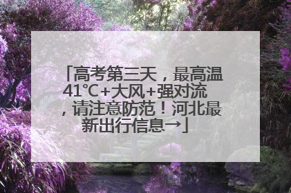 高考第三天，最高温41℃+大风+强对流，请注意防范！河北最新出行信息→