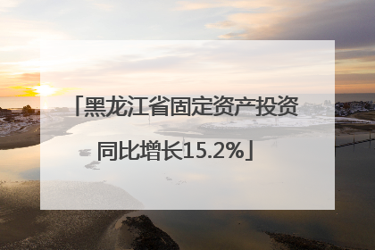 黑龙江省固定资产投资同比增长15.2%