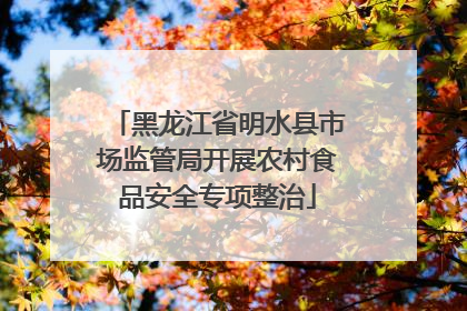 黑龙江省明水县市场监管局开展农村食品安全专项整治