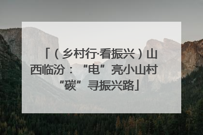 （乡村行·看振兴）山西临汾：“电”亮小山村 “碳”寻振兴路