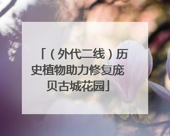（外代二线）历史植物助力修复庞贝古城花园