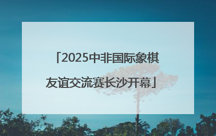 2025中非国际象棋友谊交流赛长沙开幕