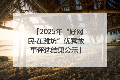 2025年“好网民·在潍坊”优秀故事评选结果公示