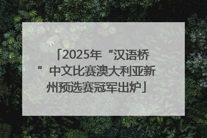 2025年“汉语桥”中文比赛澳大利亚新州预选赛冠军出炉