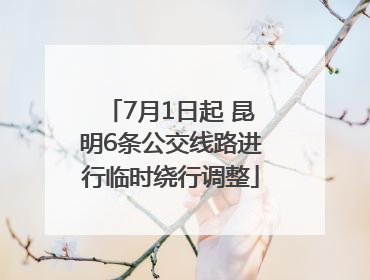 7月1日起 昆明6条公交线路进行临时绕行调整
