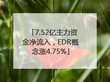 7.52亿主力资金净流入，EDR概念涨4.75%