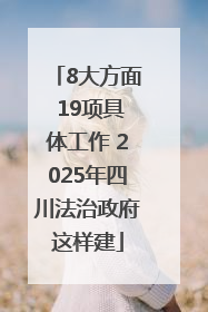 8大方面 19项具体工作 2025年四川法治政府这样建